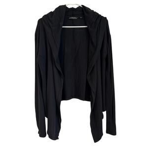 Athleta Hooded Open Front Cardigan Pranayama Wrap, Black, Women's Size Small